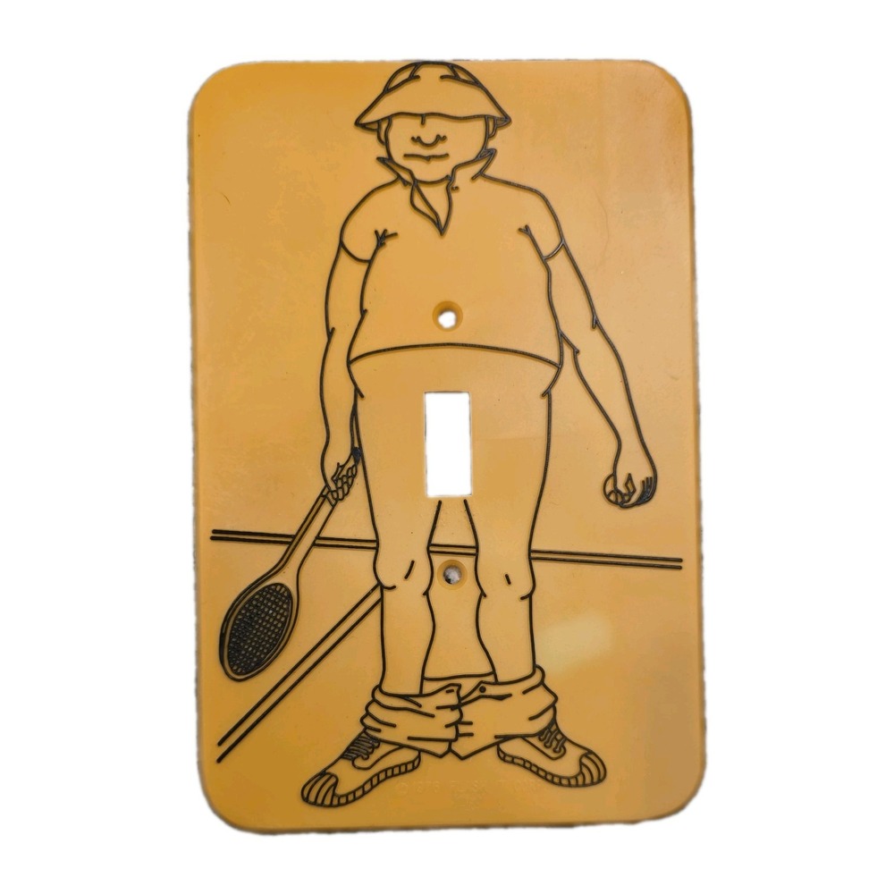 Vintage 1970's Flash It Corp Tennis Light Switch Plate Cover Novelty Funny Gift